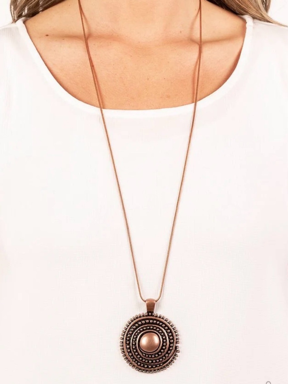 Solar Swirl Copper Necklace